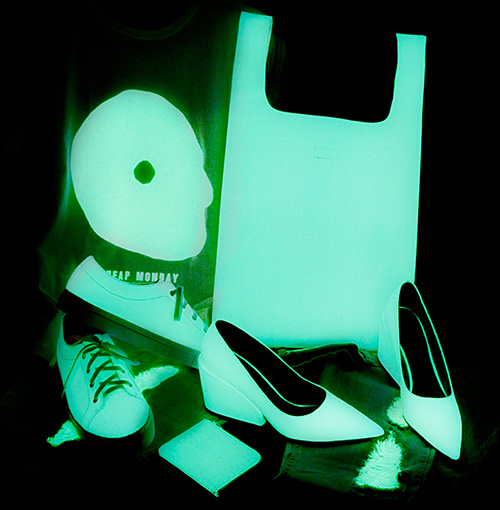 Cheap Monday Glow in the Dark accessories can now be seen all week long