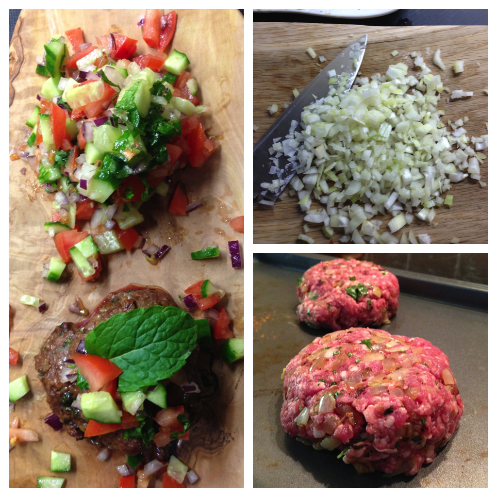 Lamb Burger with Tomato, Cucumber and Mint Salad from Francesca Fox 2