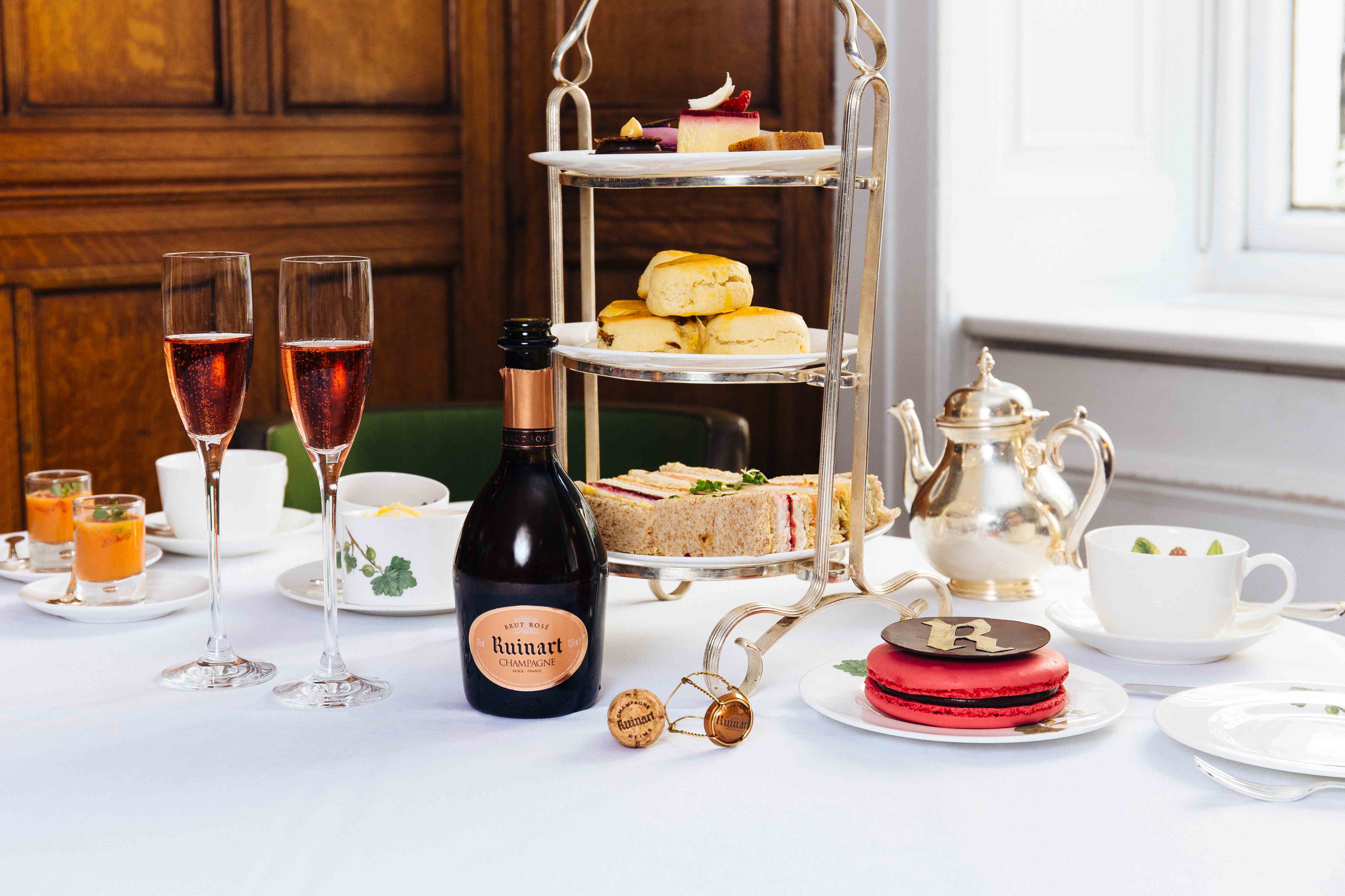 Enjoy afternoon tea with Ruinart champagne at Browns Hotel