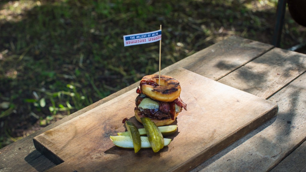 Doughnut beef burger