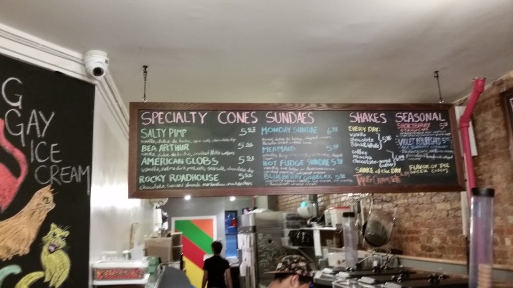 Big Gay Ice Cream Menu