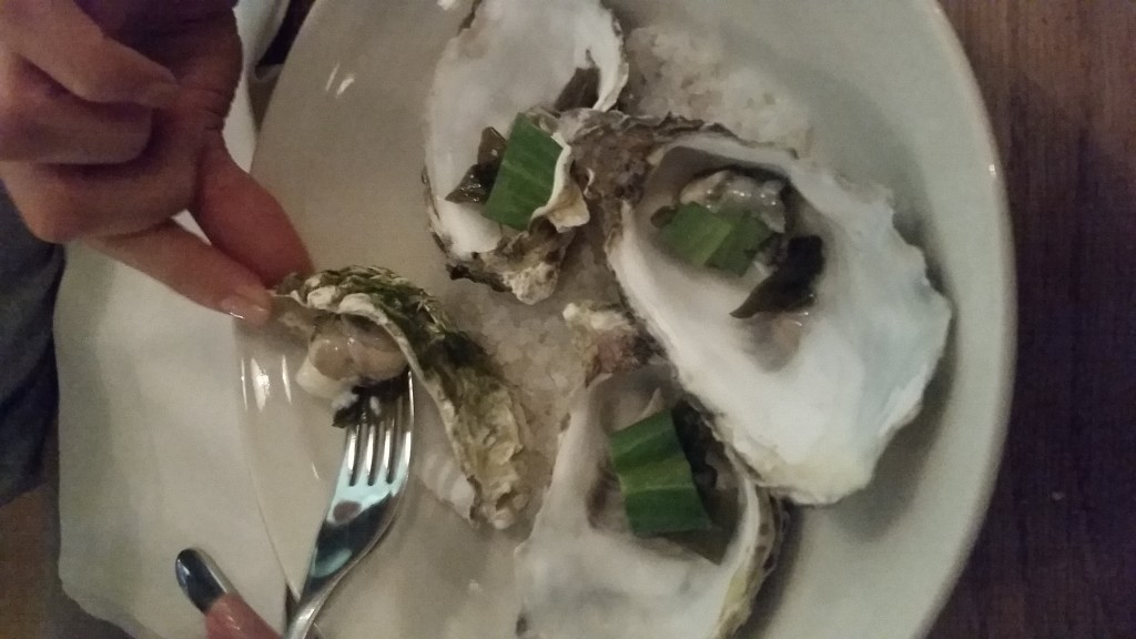 Jersey Rock Oysters, Horseradish Ice Cream and Sea Aster