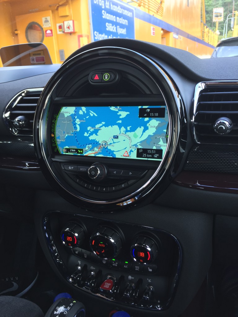 Maketh-the-Man - Mini Adventure to Stockholm Sweden – Mini Clubman Internal sat nav system