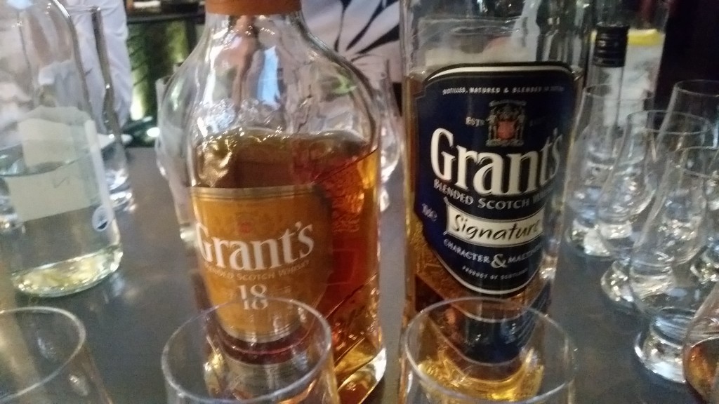 Grants whisky bottles