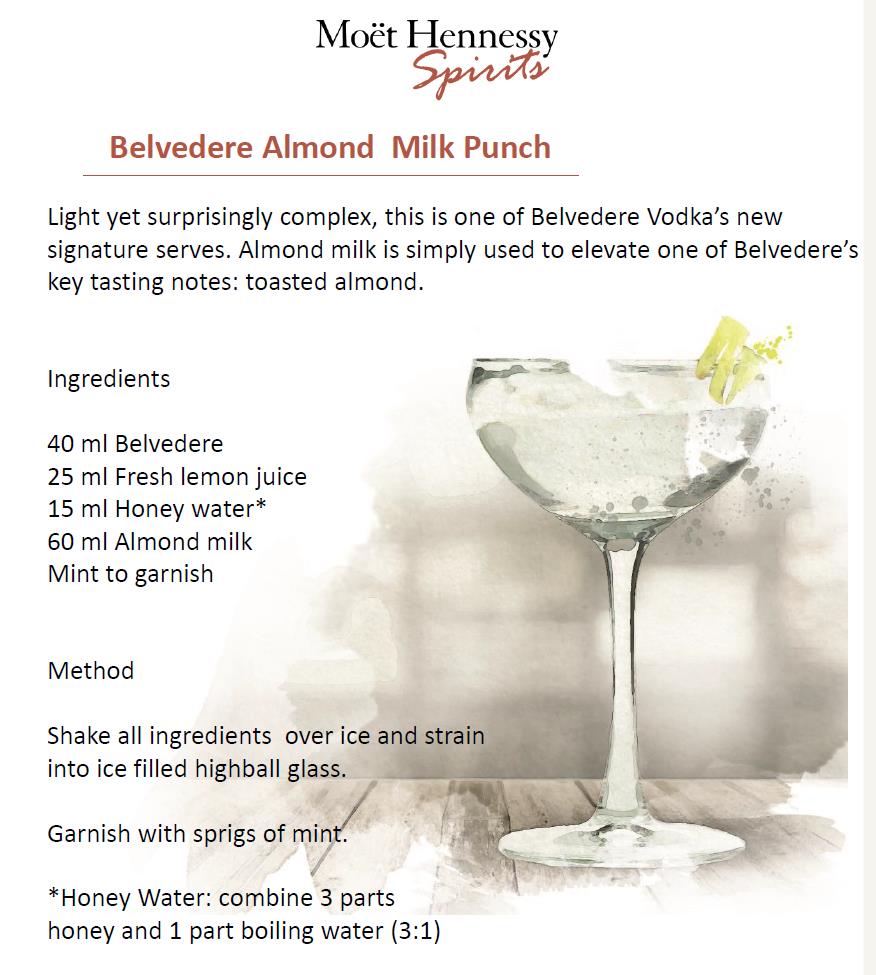 Belvedere Almond Milk Punch
