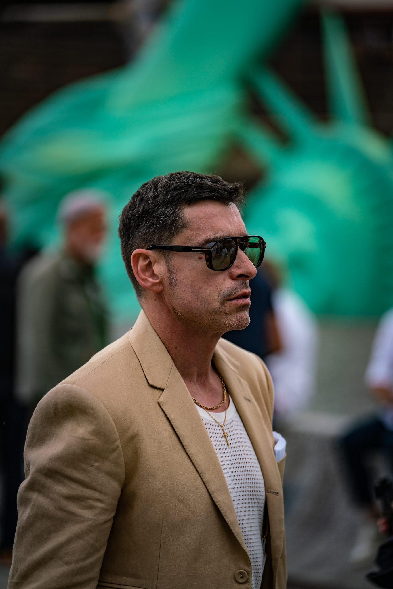 Pitti Uomo 104 - man in tan suit